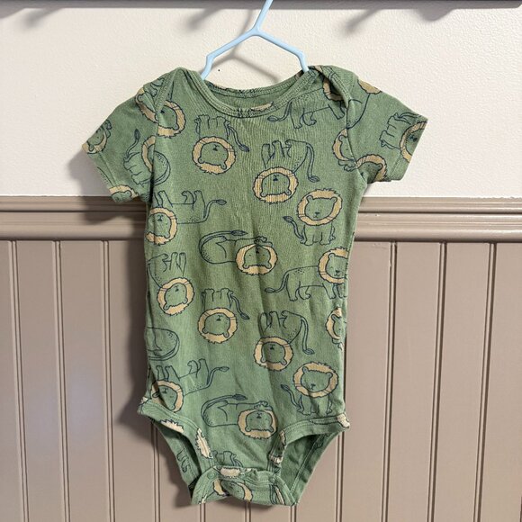 Carter's Short Sleeve Onesie | 24M | Green Lion Print - Picture 1 of 2